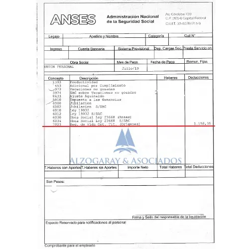 RECIBO DE SUELDO DE ANSES